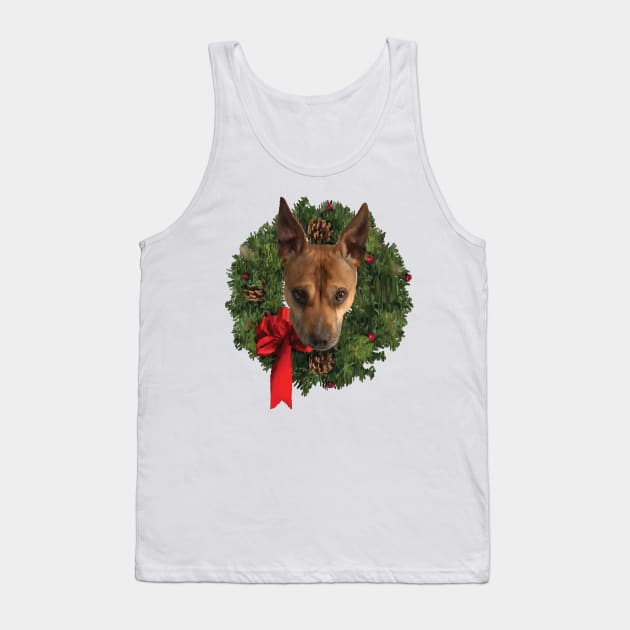 Pitbull Holiday Wreath Tank Top by calliew1217